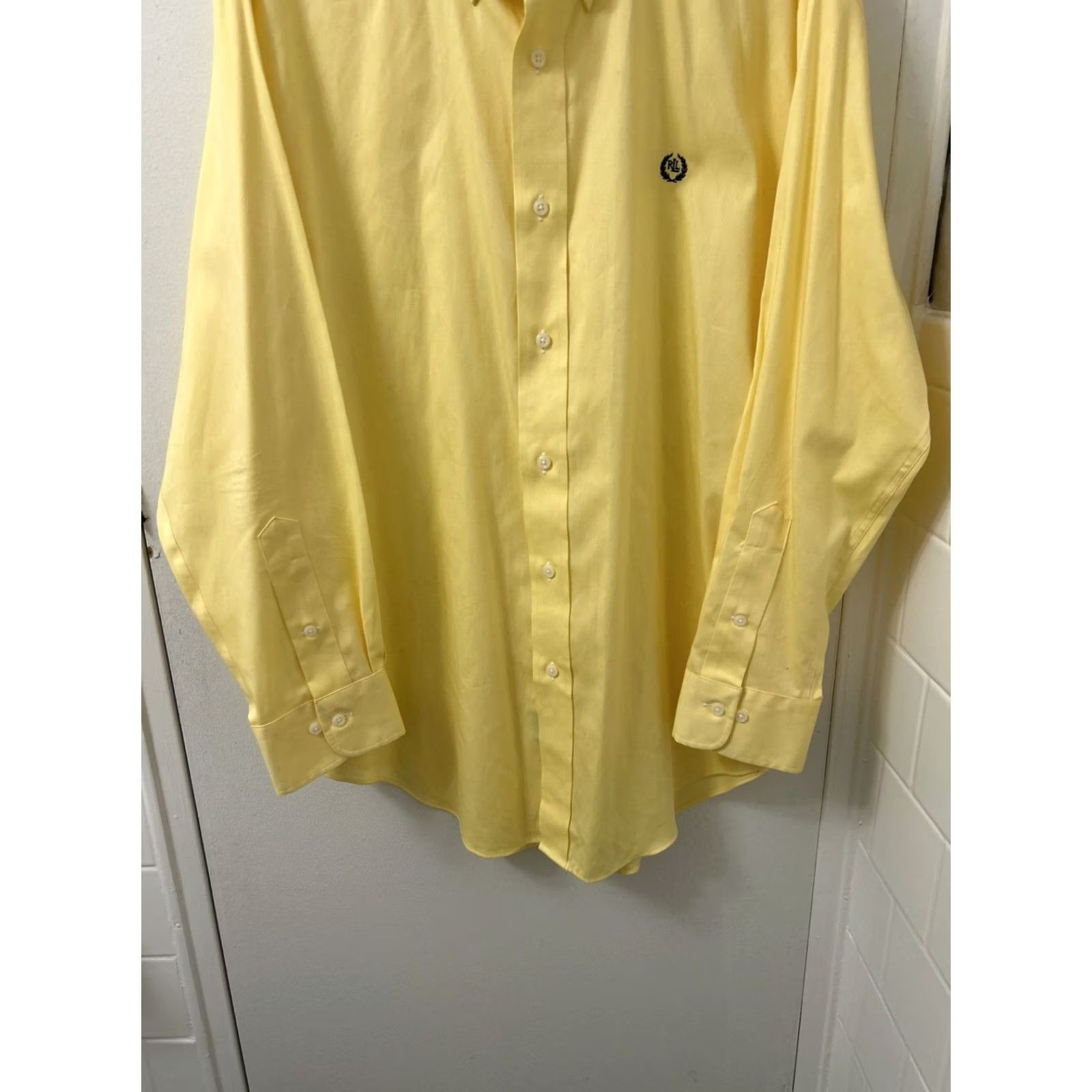 Ralph Lauren Lauren Ralph Lauren Shirt Mens 16.5 32/33 Yellow Button Down Non-Iron Classic Fit Dress Shirt Size US XL / EU 56 / 4 - 3 Thumbnail