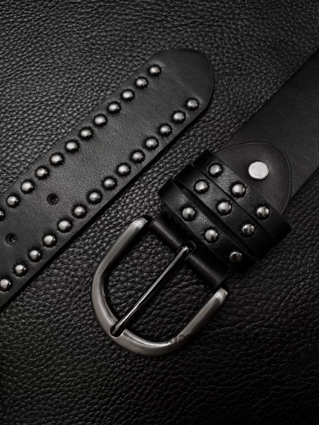 Vintage Unisex utility punk yuppie studded rivet punk belt Size ONE SIZE - 3 Thumbnail
