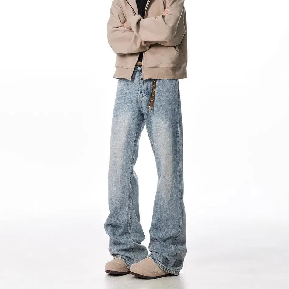 Japanese Brand Retro loose straight leg micro flared jeans Size US 32 / EU 48 - 5 Thumbnail