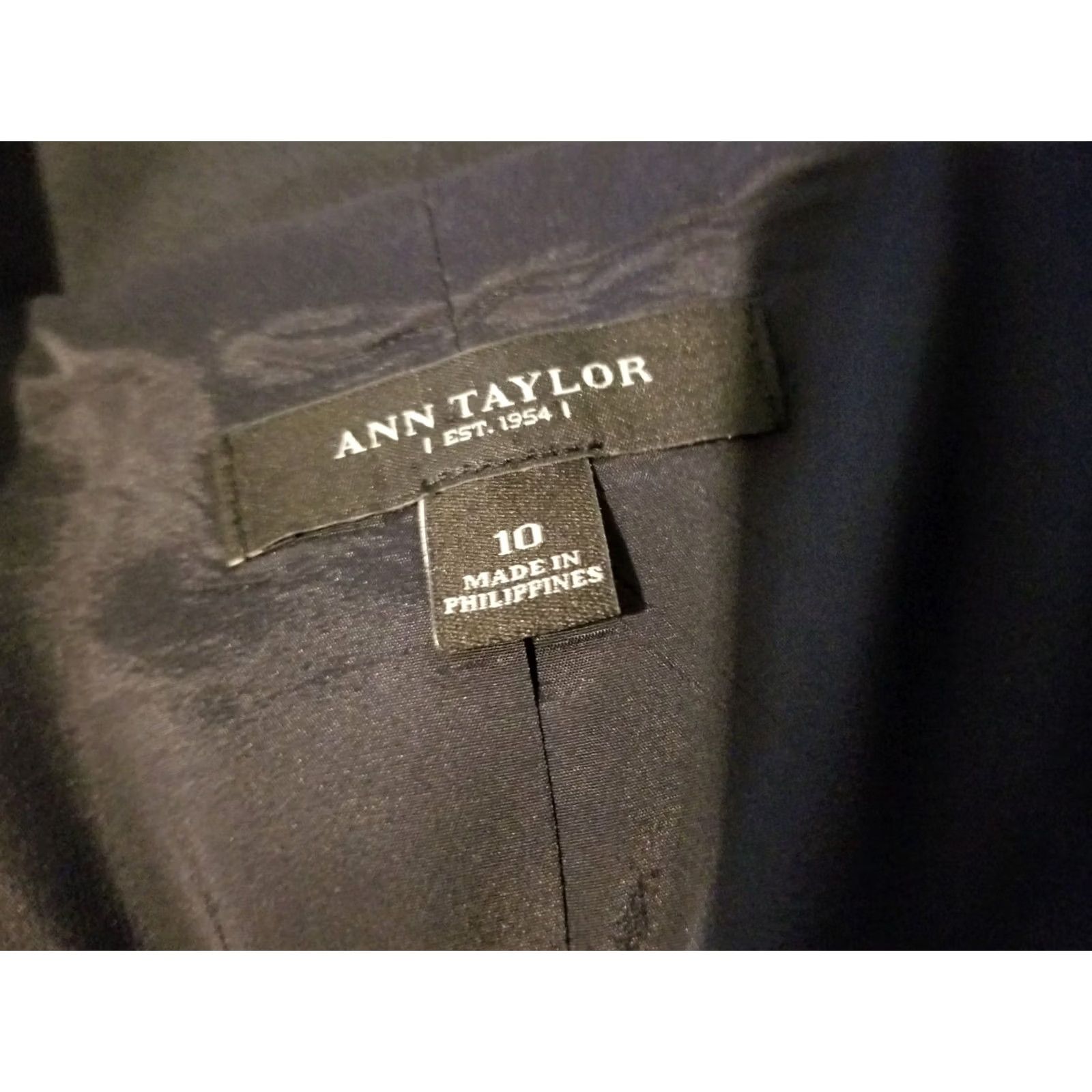 Ann Taylor Womens Ann Taylor Black Cotton Blazer 10 Regular Jacket Size L / US 10 / IT 46 - 3 Thumbnail