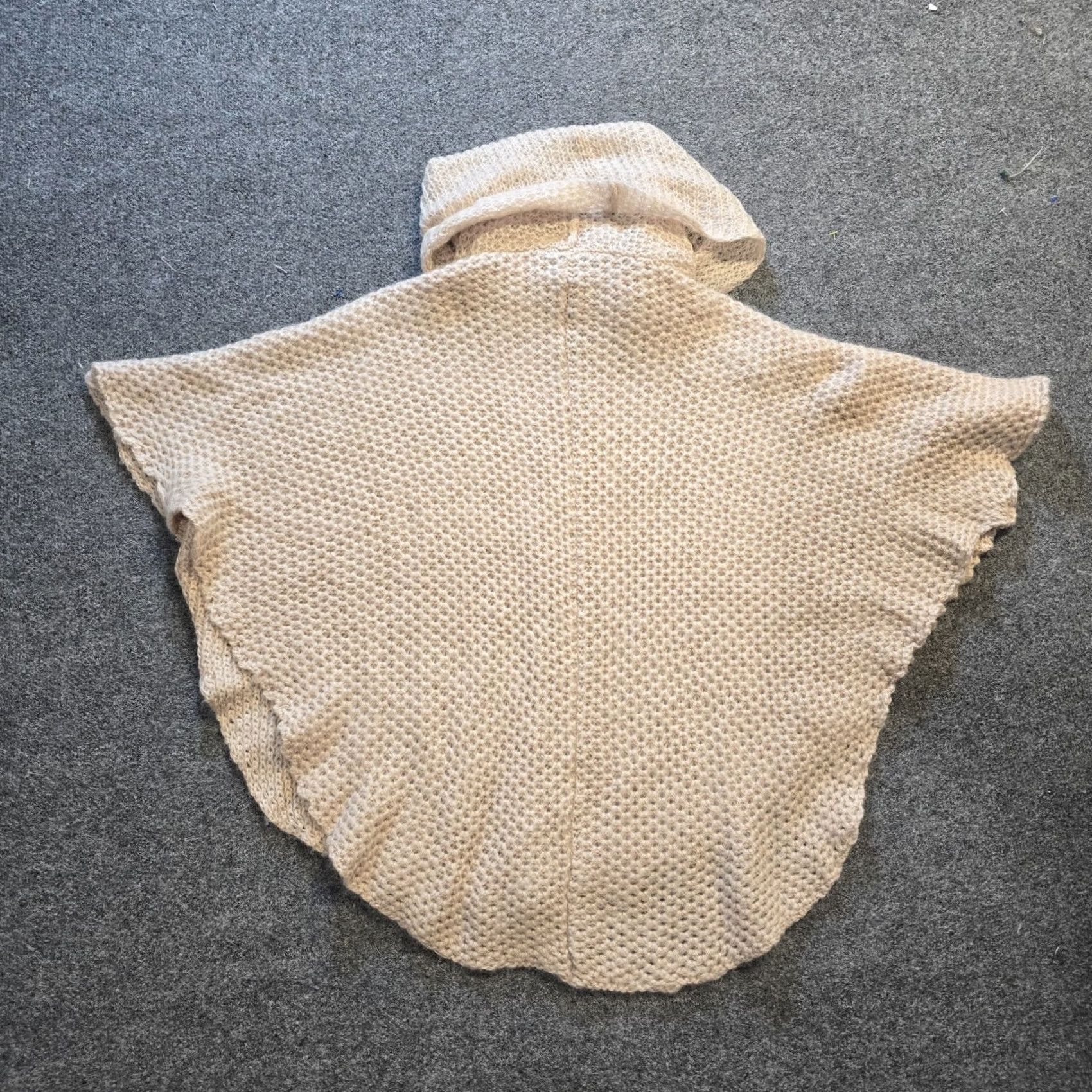 Vintage Wooden Ships Sweater Womens Medium Beige Mohair Wool Poncho Open Sides Casual Size M / US 6-8 / IT 42-44 - 7 Thumbnail