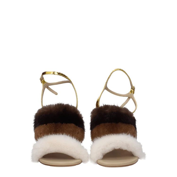 Fendi ob1o1e1124 Mink Sandals in Multicolor Size US 8 / IT 38 - 3 Thumbnail