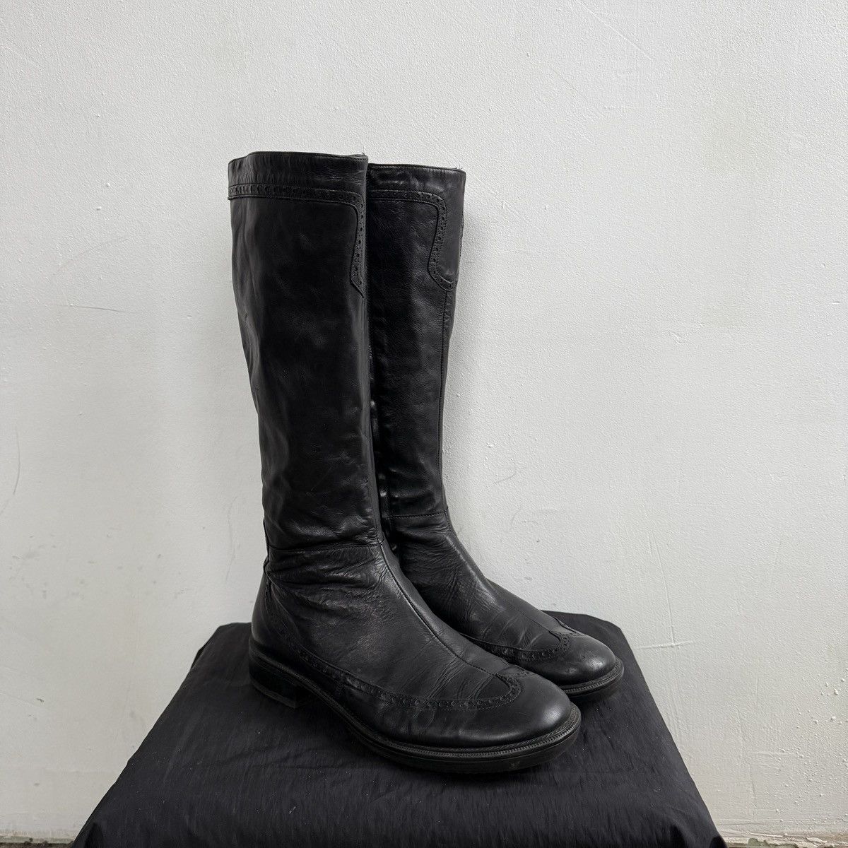 Vic Matie Italy Brogue Knee High Leather Avant gArde Boots