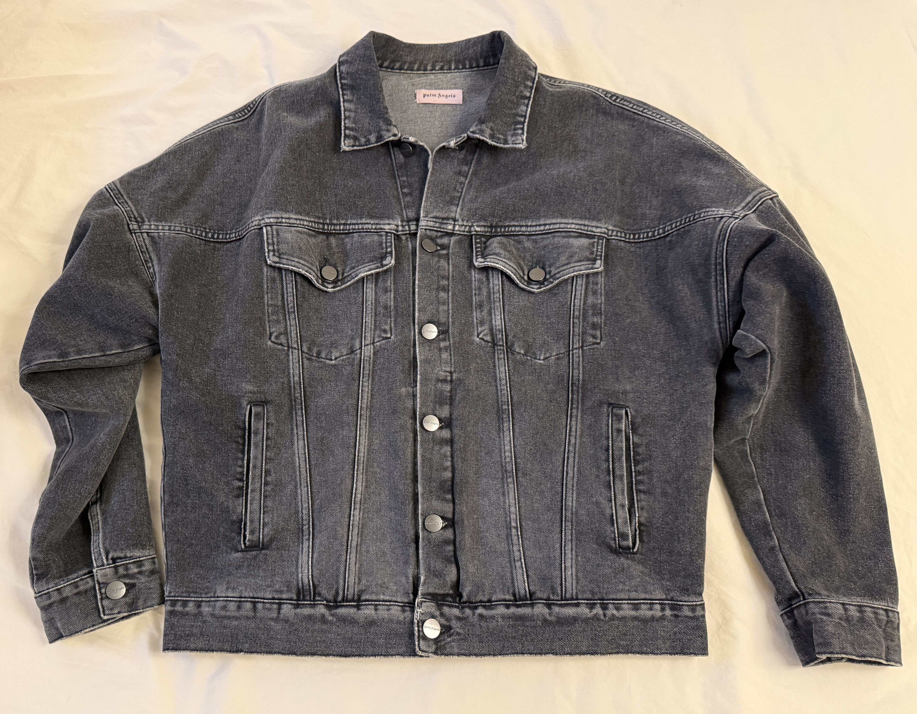 Palm Angels Palm Angels Logo Denim Jacket Size US M / EU 48-50 / 2 - 2 Thumbnail