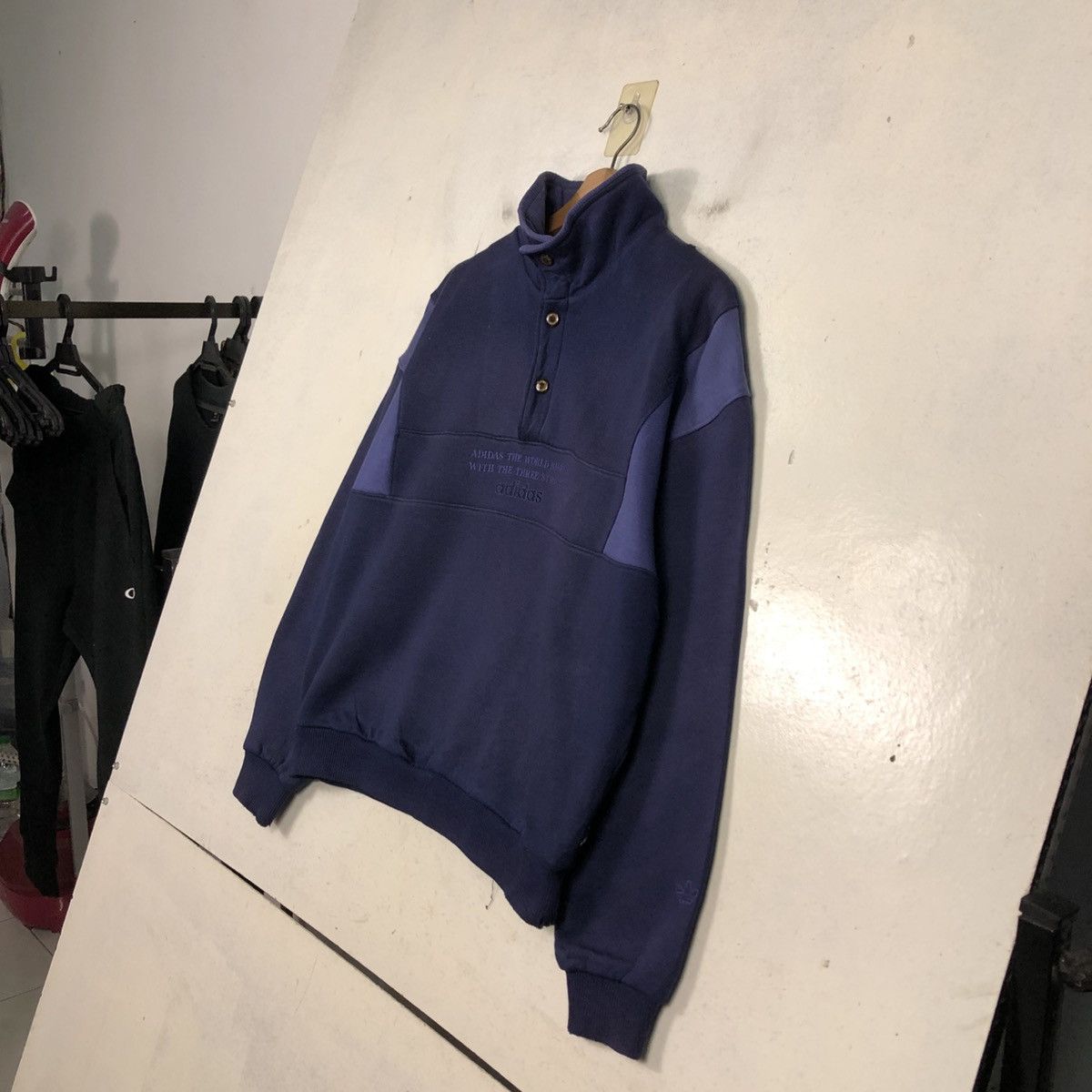 Adidas 📌Vintage Adidas Sweatshirt Half Button Anorak Big Logo Size US L / EU 52-54 / 3 - 4 Thumbnail