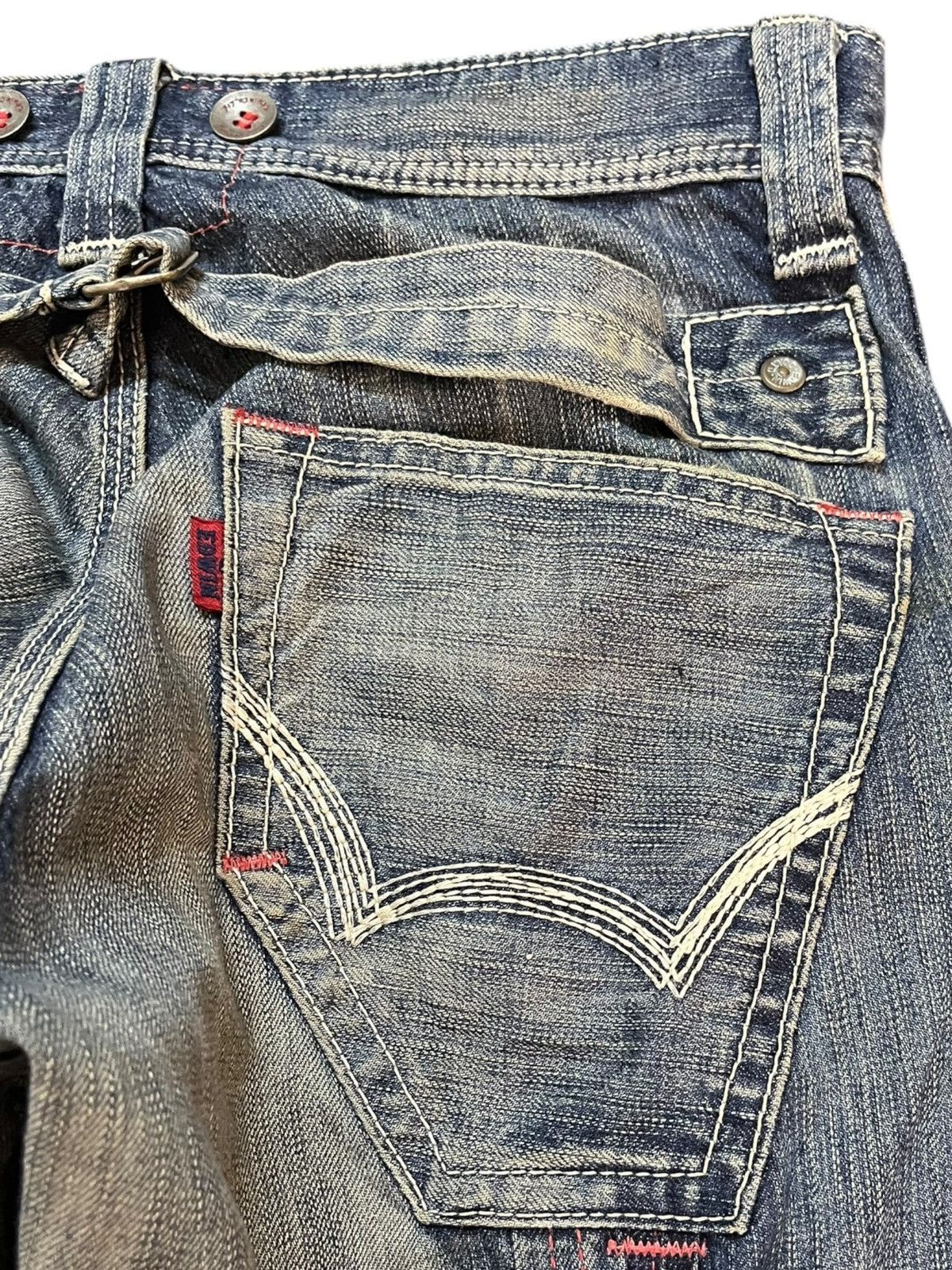 Edwin Vintage Edwin 503 Bluetrip Mudwash Carpenter Buckle Denim Size US 30 / EU 46 - 11 Thumbnail
