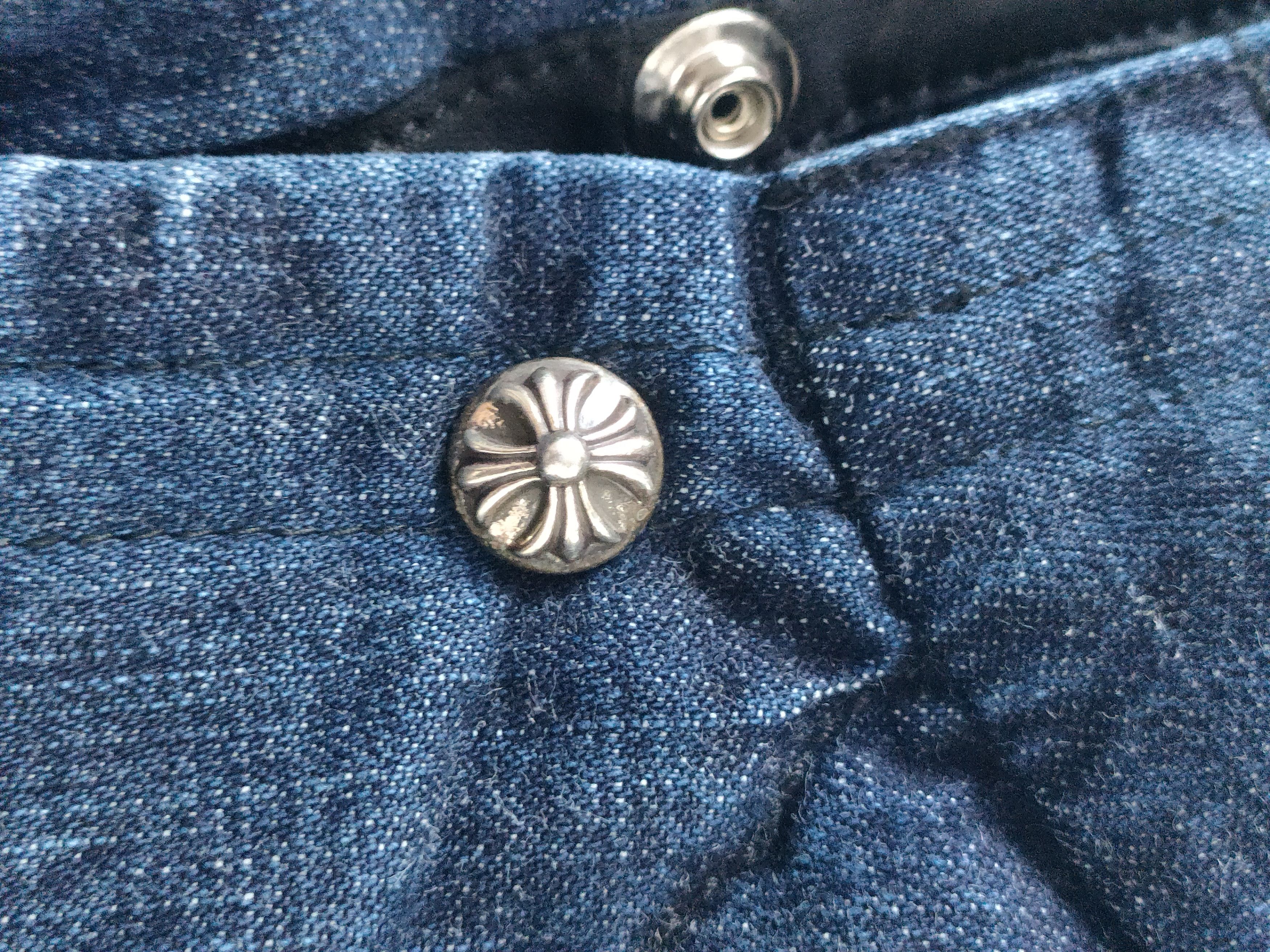 Chrome Hearts Chrome Hearts Silver Button Garage Washed Denim Vest Size US XXL / EU 58 / 5 - 4 Thumbnail
