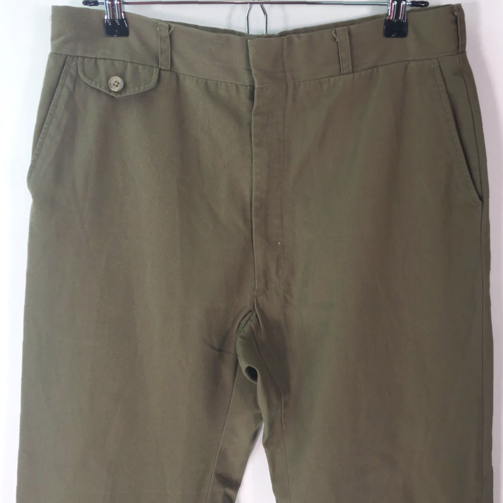 Haggar Haggar Mens Khaki Green Casual Regular Straight Dress Pants Size 33 X33 Size US 33 - 3 Thumbnail
