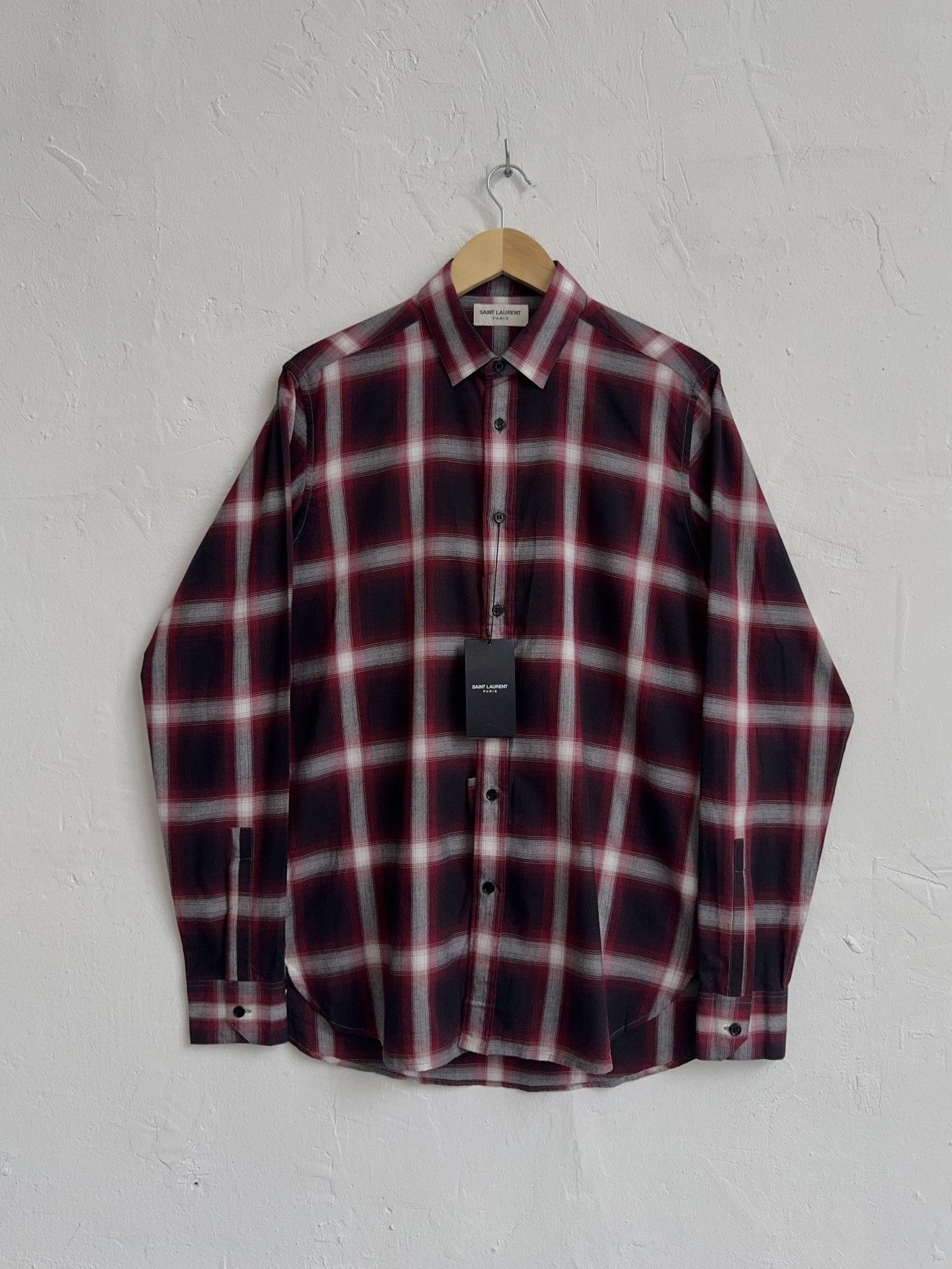 Saint Laurent Paris 2014 Saint Laurent Hedi Slimane era Check Shirt Size US M / EU 48-50 / 2 - 1 Thumbnail