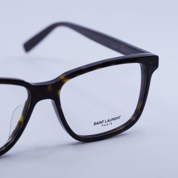 Saint Laurent Paris Saint Laurent SL458/F 002 Eyeglasses Dark Havana 55mm Size ONE SIZE - 5 Thumbnail