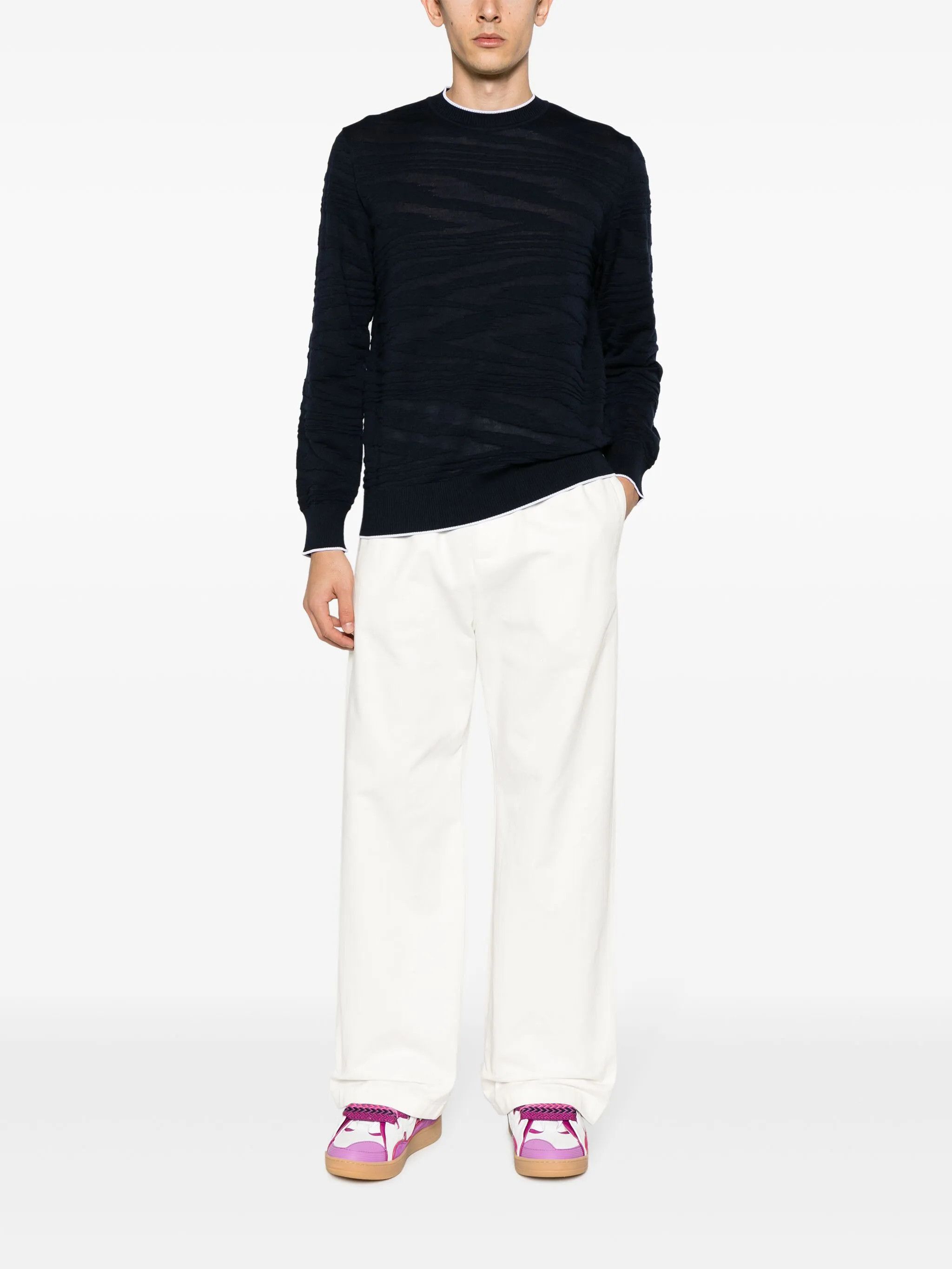 Missoni o1y0225 Crewneck Sweater in Midnight Blue Size US M / EU 48-50 / 2 - 5 Thumbnail