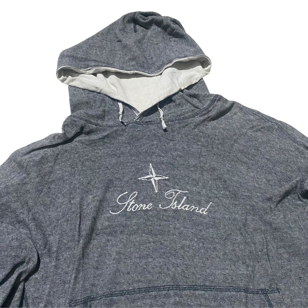 Stone Island Stone island vtg 2005 script logo embroidered grey hoodie Size US XL / EU 56 / 4 - 2 Thumbnail