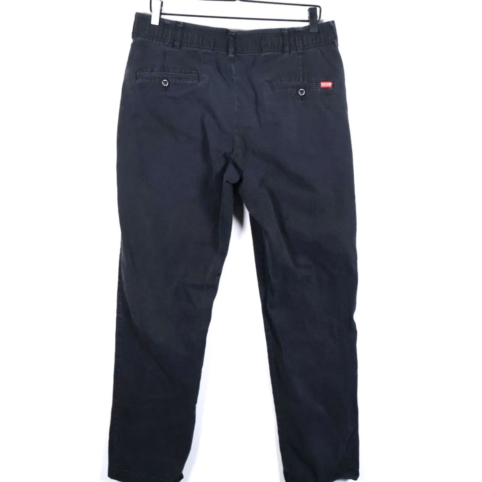 Vintage Dixxon Flannel D Flex Pants Men's 34 34 Black Elastic Waist Stretch Chino 90s Punk Retro Size US 35 - 2 Thumbnail