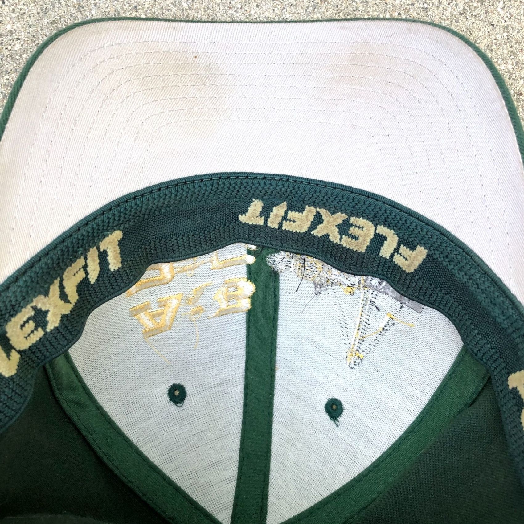Vintage YUPOONG ARB PSC Fitted Hat Men's L/XL Flexfit Green Cap Embroidered Size ONE SIZE - 4 Thumbnail
