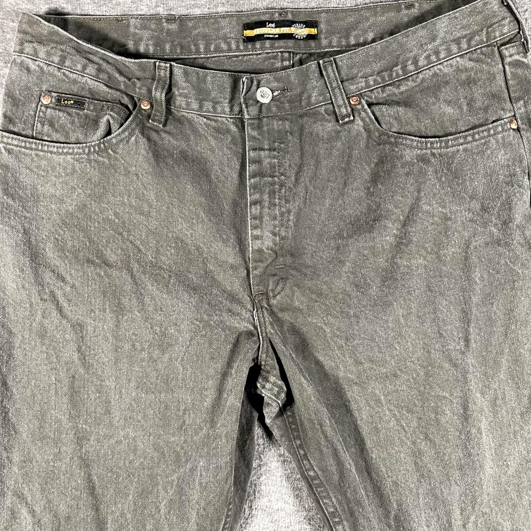 Lee Lee Jeans Mens 40x32 Green Stone Wash Regular Fit Straight Leg Denim Vintage Y2K Size US 40 / EU 56 - 3 Thumbnail