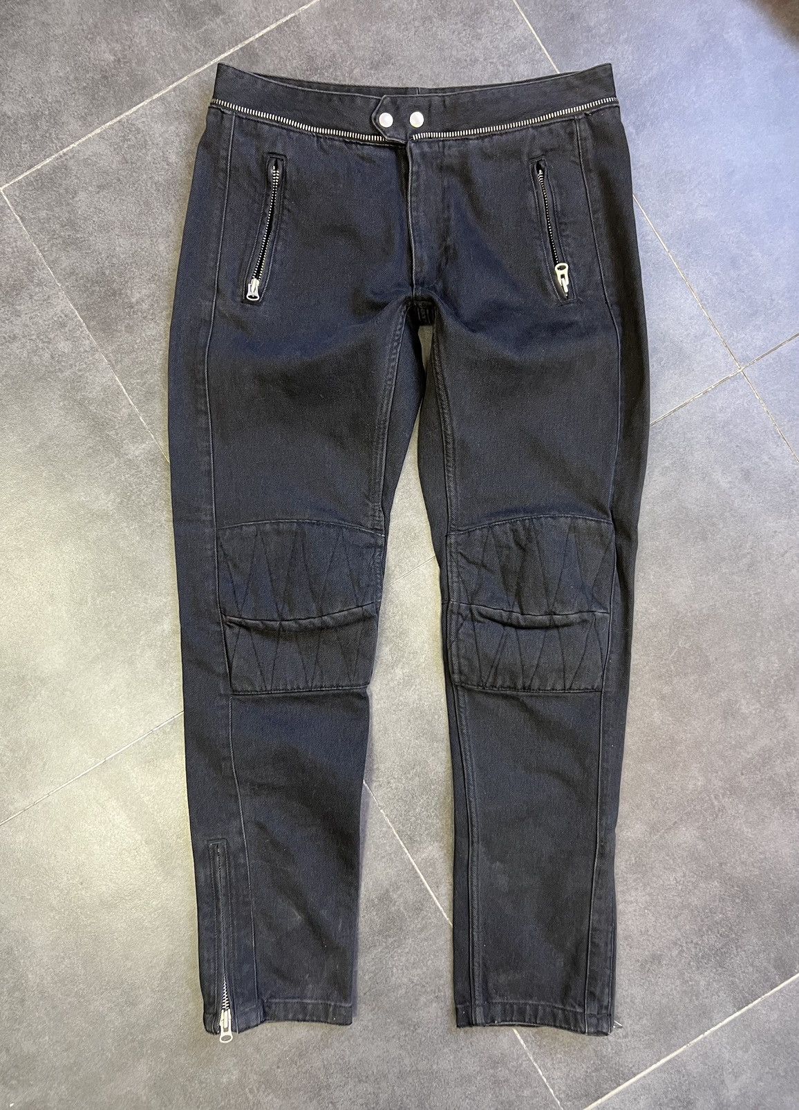 H&M × Isabel Marant Balmain SLP type Isabel Marant Hm Biker zippered waxed denim Size US 34 / EU 50 - 5 Thumbnail