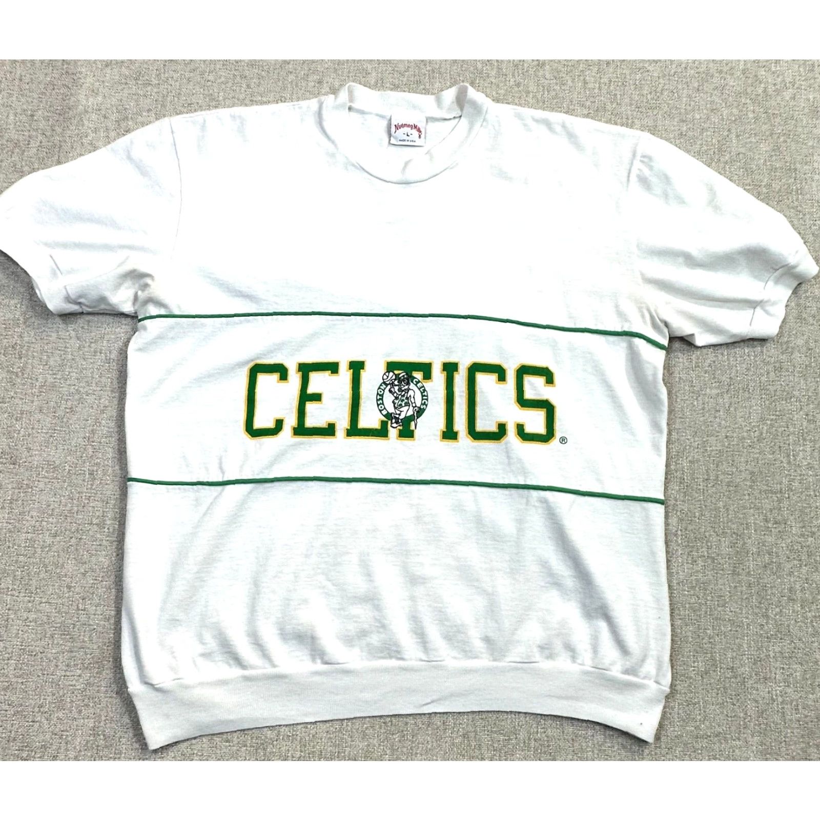 Spell VTG Nutmeg Mills Boston Celtics USA Made Men's L Shirt Leprechaun Logo Spell Size US L / EU 52-54 / 3 - 2 Thumbnail