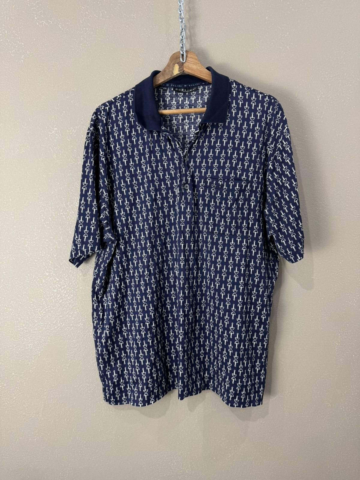 Celine Vintage Celine Monogram Polo Shirt Size US XXL / EU 58 / 5 - 1 Thumbnail