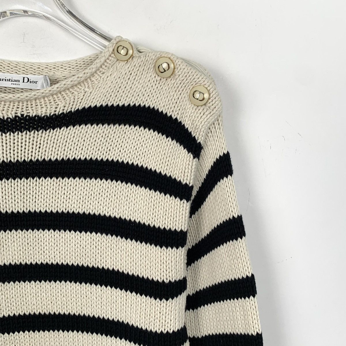 Dior Christian Dior Striped Long Sleeve Knit Sweater K26WX Size XS / US 0-2 / IT 36-38 - 3 Thumbnail