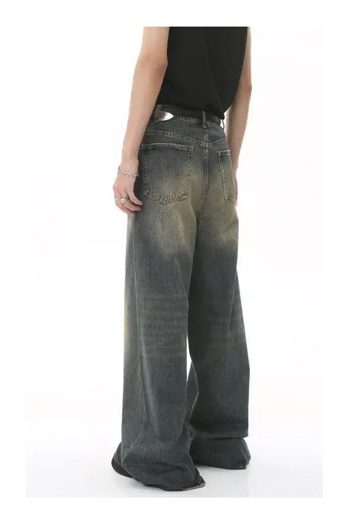Anime × Japanese Brand × Jean Retro distressed loose wide-leg floor-length jeans Size US 32 / EU 48 - 3 Thumbnail