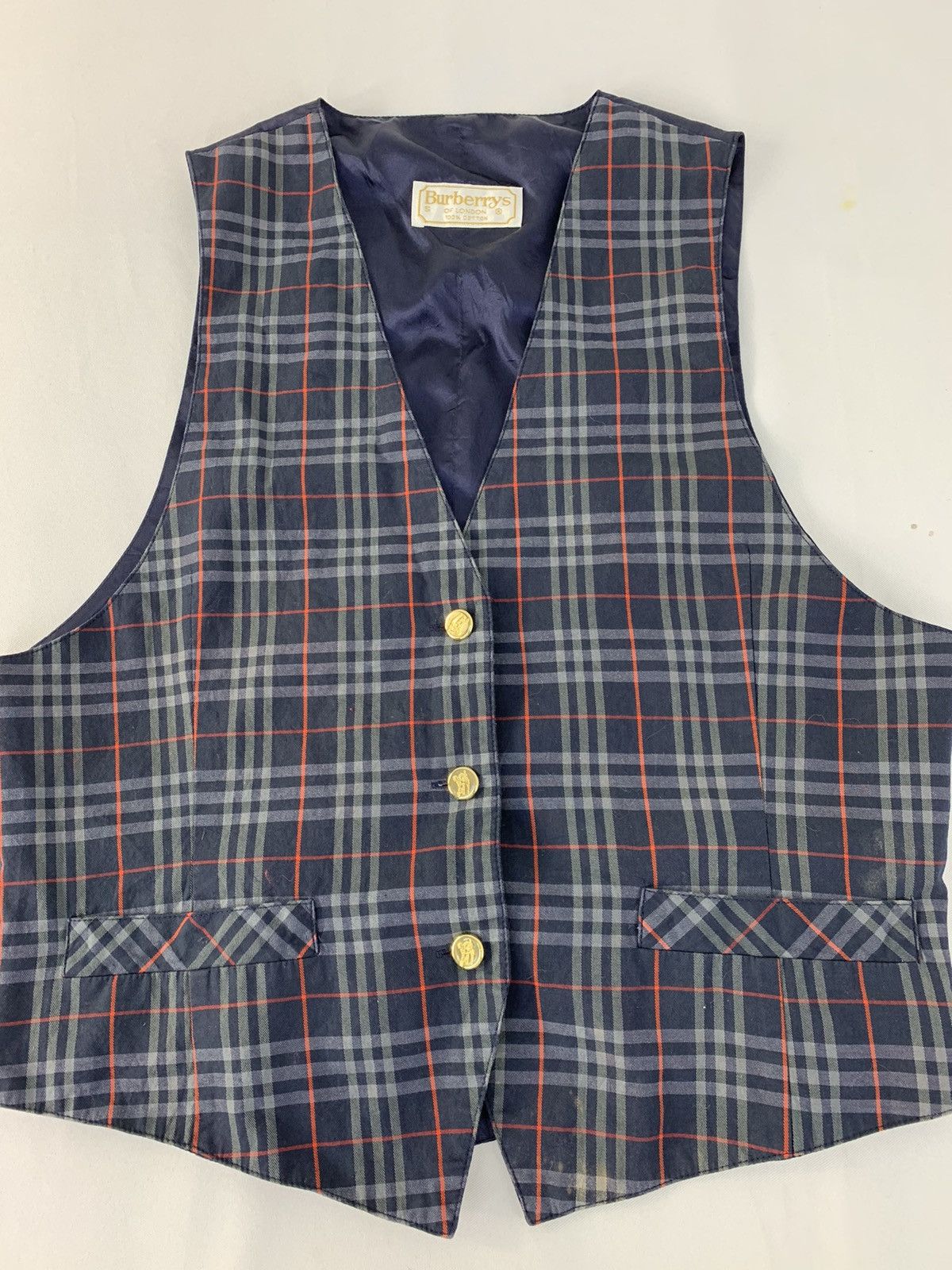 Burberry Vintage Burberrys London Nova Check Monogram Vest Waistcoat Size S / US 4 / IT 40 - 3 Thumbnail