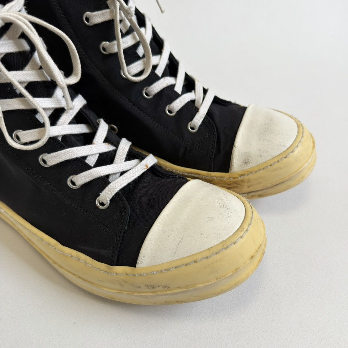 Rick Owens Drkshdw Yellow Sole Black Nylon Ramones Sneakers Size US 8 / EU 41 - 5 Thumbnail