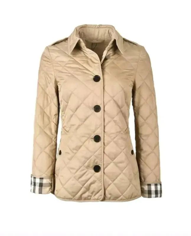 Burberry Burberry Beige Quilted Collar Button Jacket 0079 Size S / US 4 / IT 40 - 1 Thumbnail