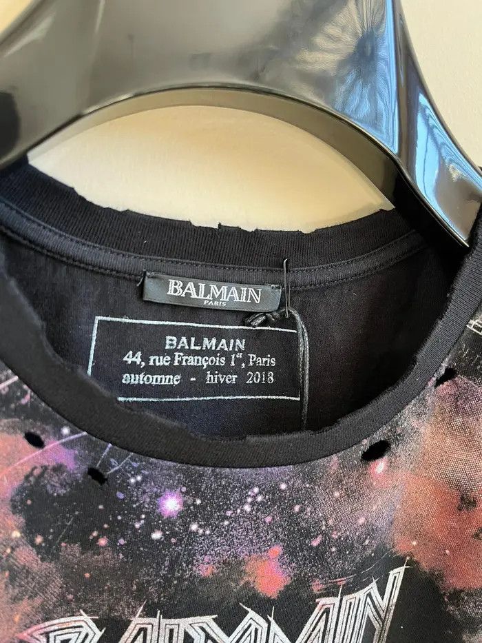 Balmain o1rshd1 Galaxy Logo Tee in Black / Multi Size US M / EU 48-50 / 2 - 13 Thumbnail