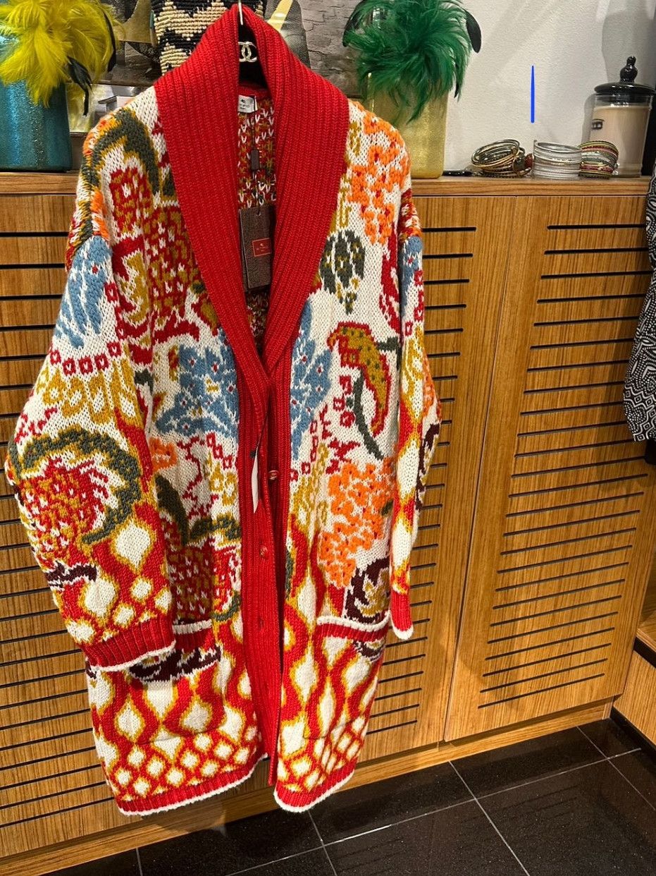 Etro Etro New Season Oversized Multicolor Wool knit Cardigan Size XL / US 12-14 / IT 48-50 - 2 Thumbnail
