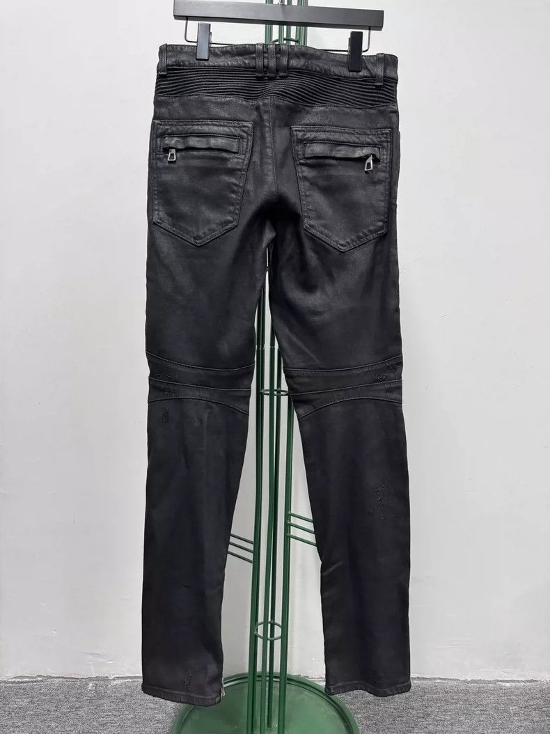 Balmain Balmain Coated Denim Pants in Black- Size US 31 - 2 Thumbnail