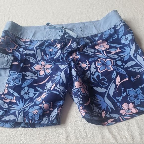 Designer Art & Soul Blue Floral Sz. M Shorts Swim Size 35" - 1 Thumbnail