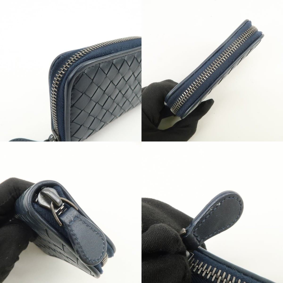 Bottega Veneta Bottega Veneta Intrecciato Lambskin Coin Purse Navy Size ONE SIZE - 5 Thumbnail