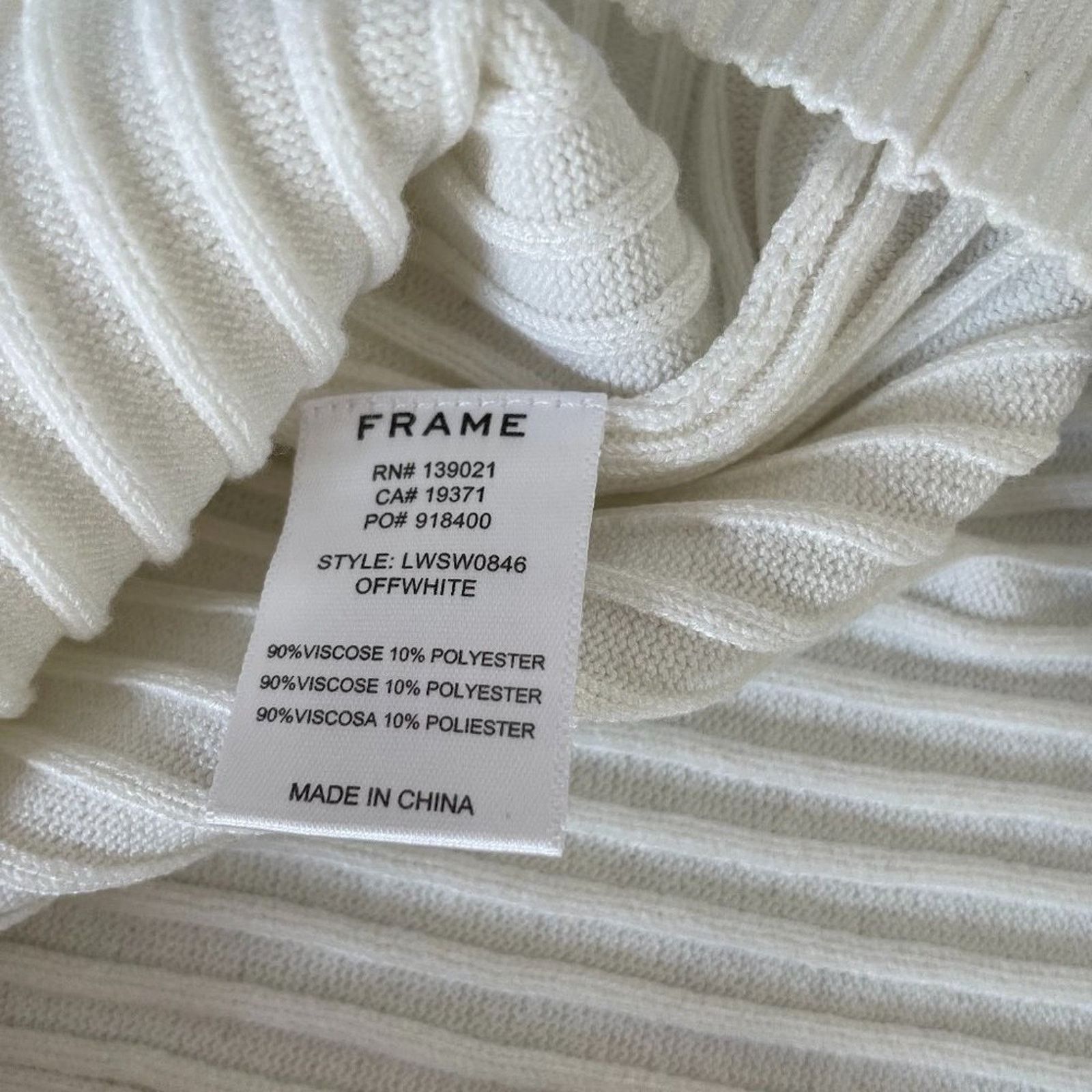Frame Off White Ribbed Raceback Sweater from Frame Size XL / US 12-14 / IT 48-50 - 6 Thumbnail
