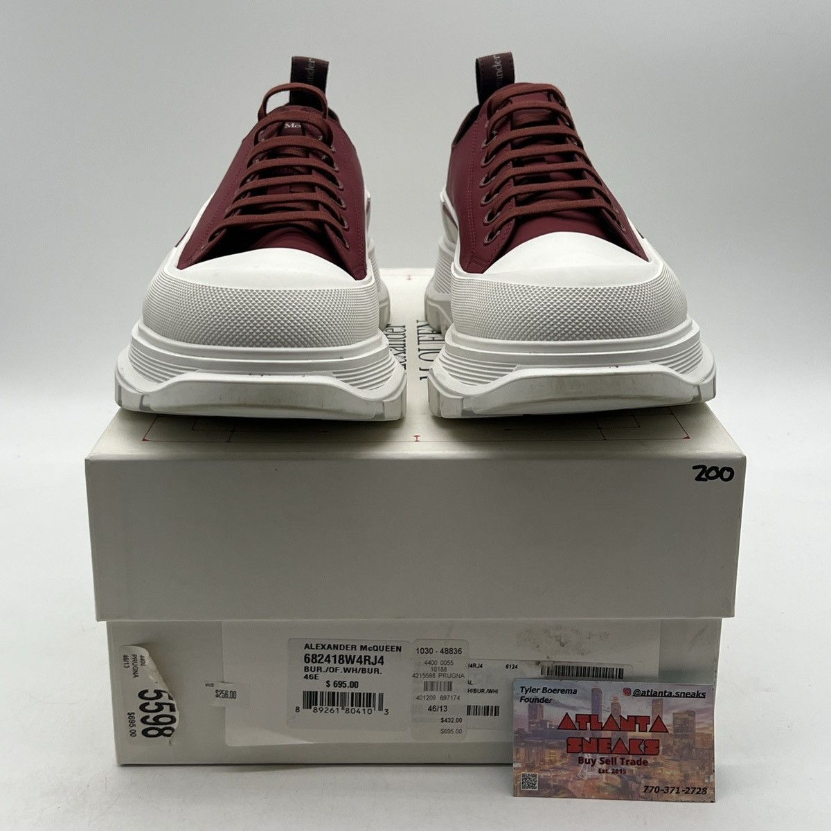 Alexander McQueen Alexander McQueen Red Tread Slick Low Sneakers Size US 12 / EU 45 - 2 Thumbnail