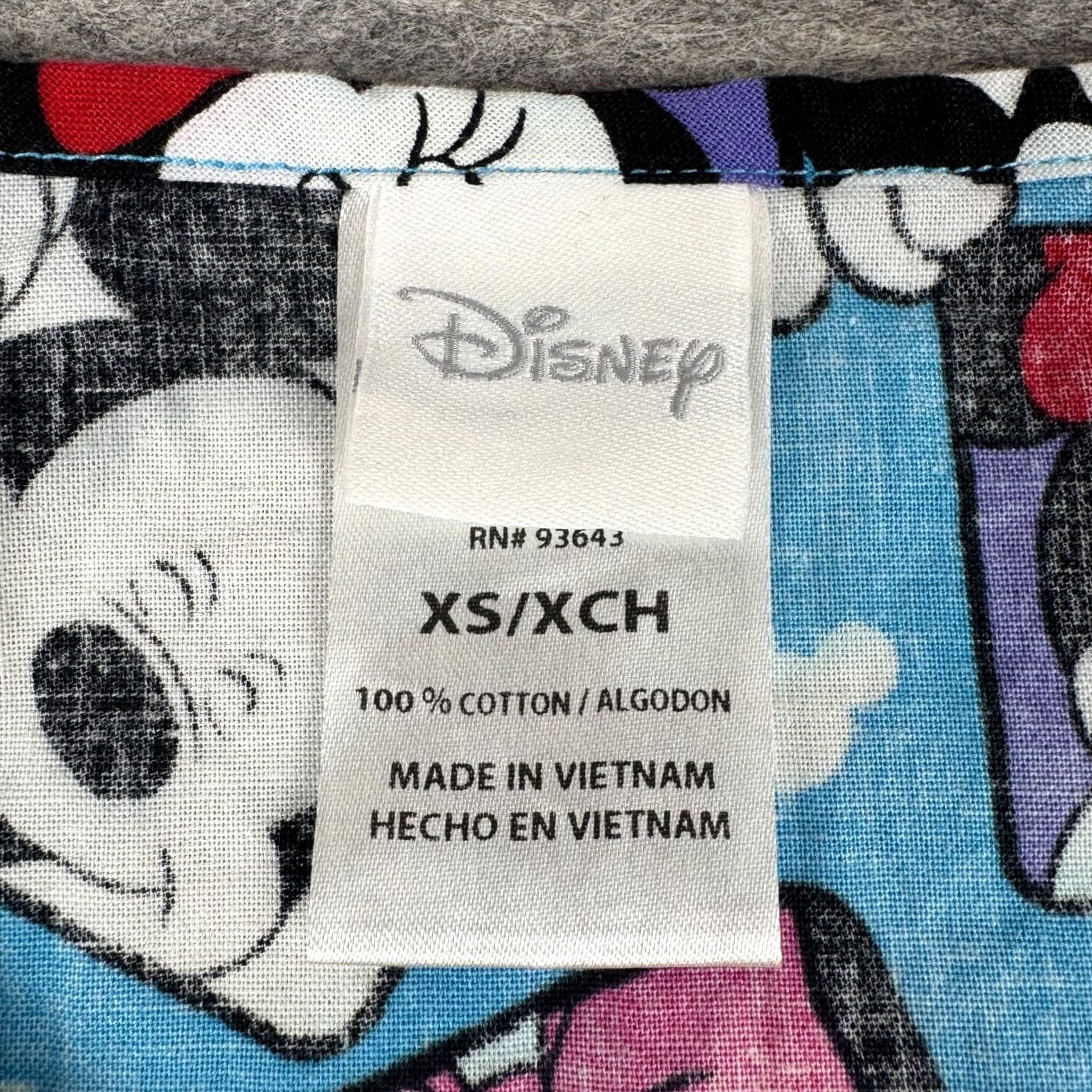 Disney VINTAGE Disney Scrub Top Mickey Minnie Mouse Cotton Blue Womens XS Size XS / US 0-2 / IT 36-38 - 4 Thumbnail