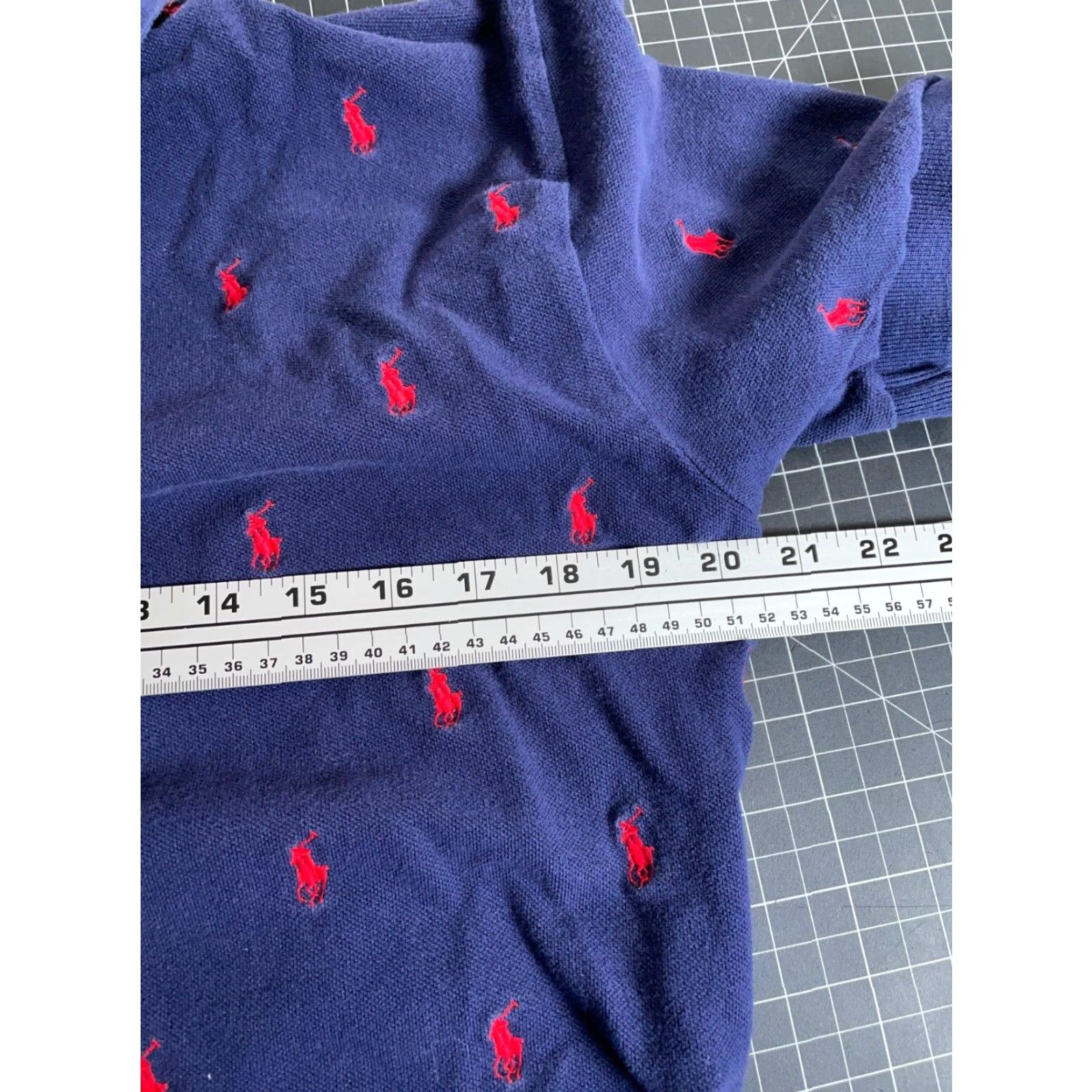 Polo Ralph Lauren VINTAGE Polo Ralph Lauren Polo Shirt Men Medium Dark Blue Red Geometric Embroidered 90s Preppy Size US M / EU 48-50 / 2 - 5 Thumbnail