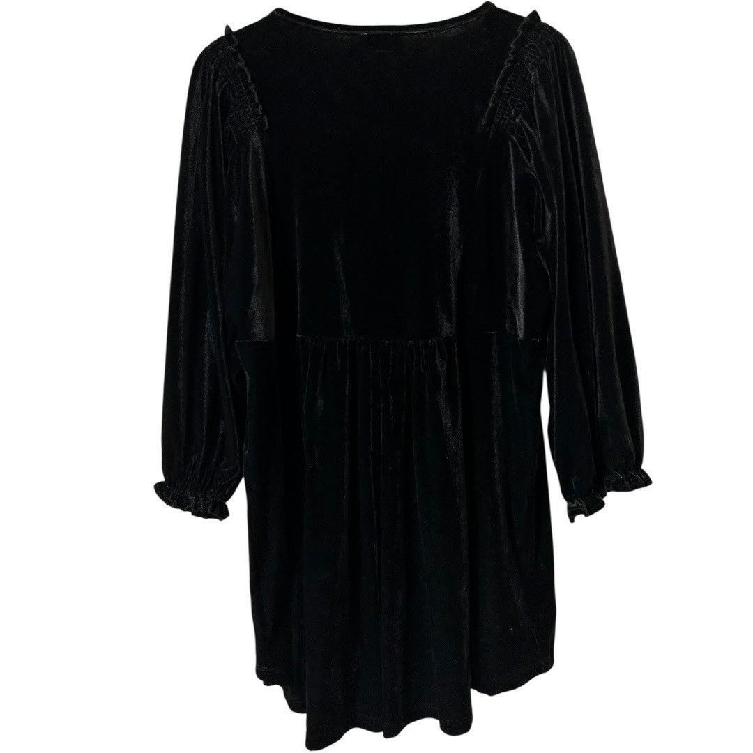 Other Umgee Black Velvet Baby Doll Dress Tunic Top - Women's Size Size L / US 10 / IT 46 - 4 Thumbnail