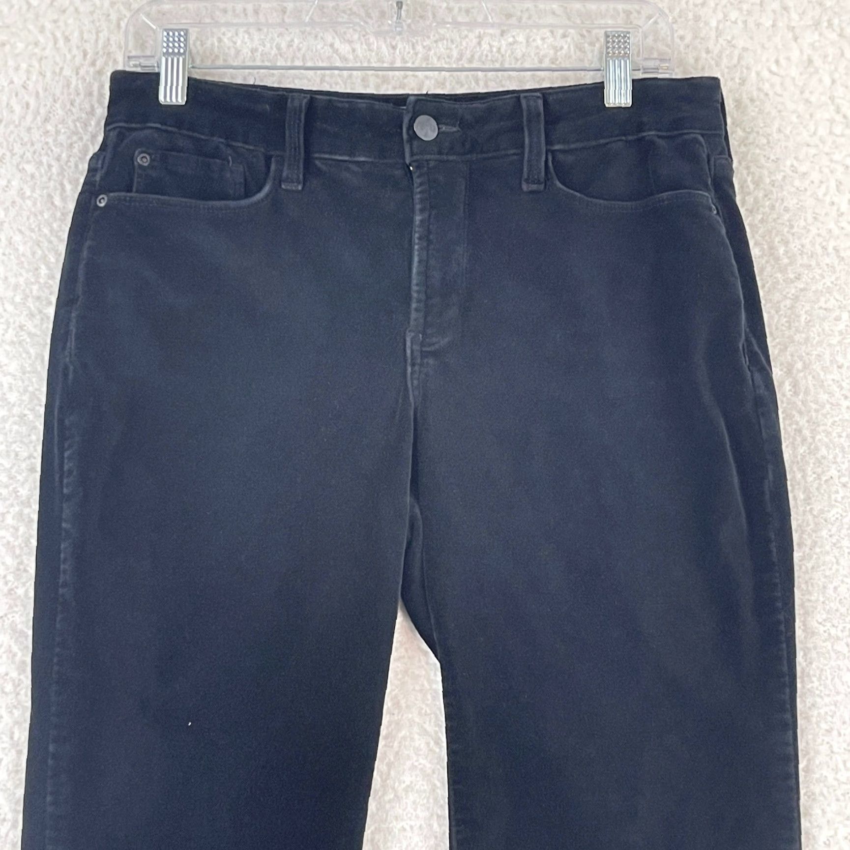 NYDJ NYDJ Black Soft Velour Skinny Leg Pants Womens Mid-Rise Petite 10 Size 32" / US 10 / IT 46 - 2 Thumbnail