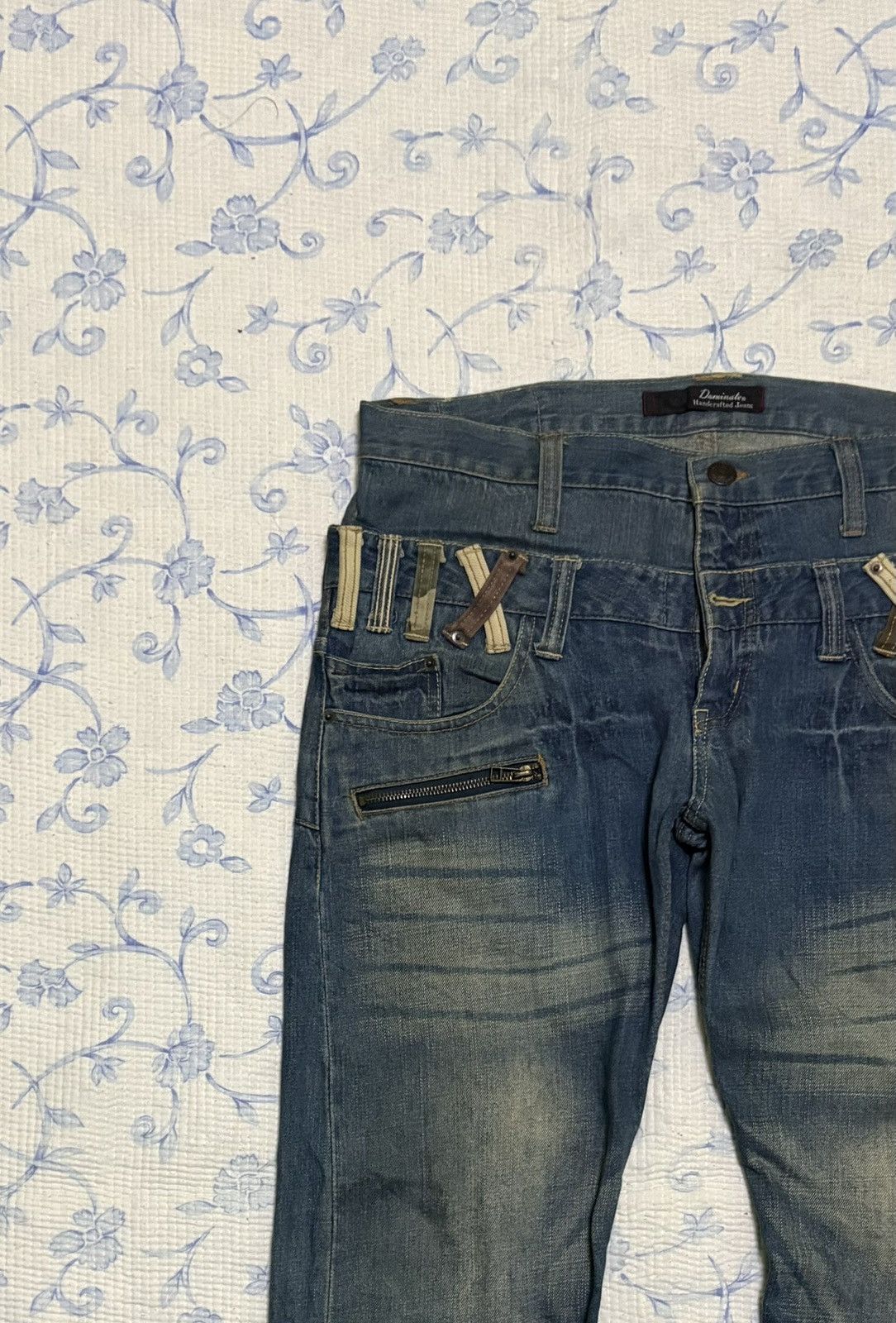 Japanese Brand Japanese International World Streetwear Double Waist Denim Size US 35 - 5 Thumbnail