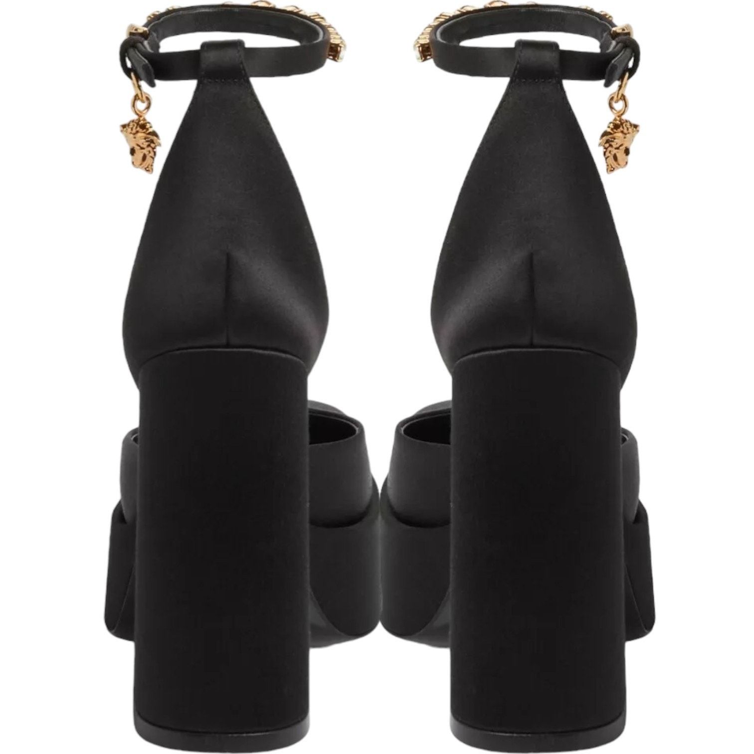 Versace VERSACE Black Satin Embellishments Pump Shoes, IT39.5/US9 Size US 9.5 / IT 39.5 - 2 Thumbnail