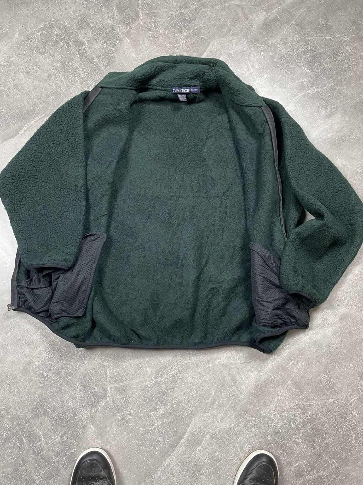 Nautica × Vintage Nautica Vintage Fleece Sweater Green Zip Sweater Made in USA Size US XL / EU 56 / 4 - 6 Thumbnail