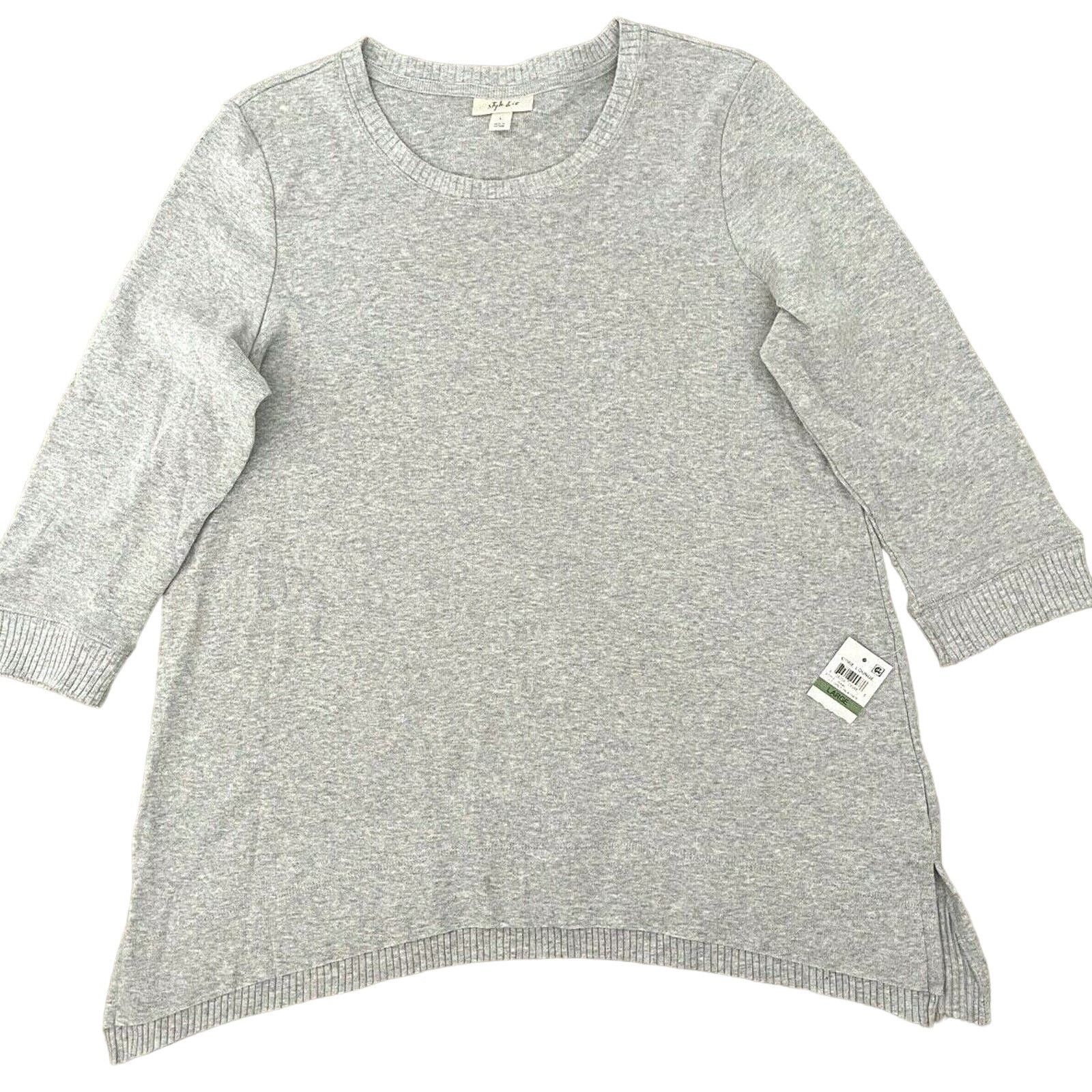 Other Style & Co Lounge Heather BridgeHem Pullover Sweater LARGE Size L / US 10 / IT 46 - 2 Thumbnail