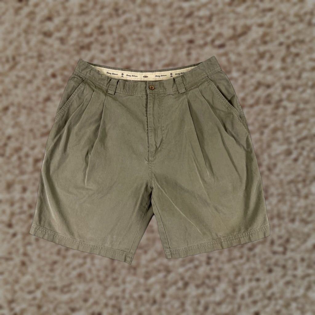 Tommy Bahama Tommy Bahama Shorts Mens 35 Beige Pleated Bermuda Tencel Blend Golf Golfer Size US 35 - 1 Thumbnail