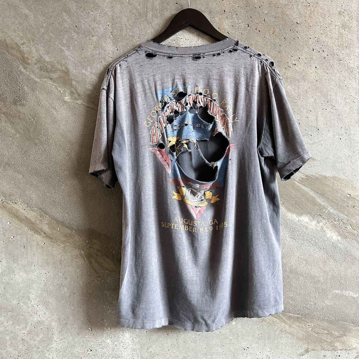 Harley Davidson × Vintage 90’s THRASHED Harley Davidson Georgia State T-Shirt Size US L / EU 52-54 / 3 - 4 Thumbnail