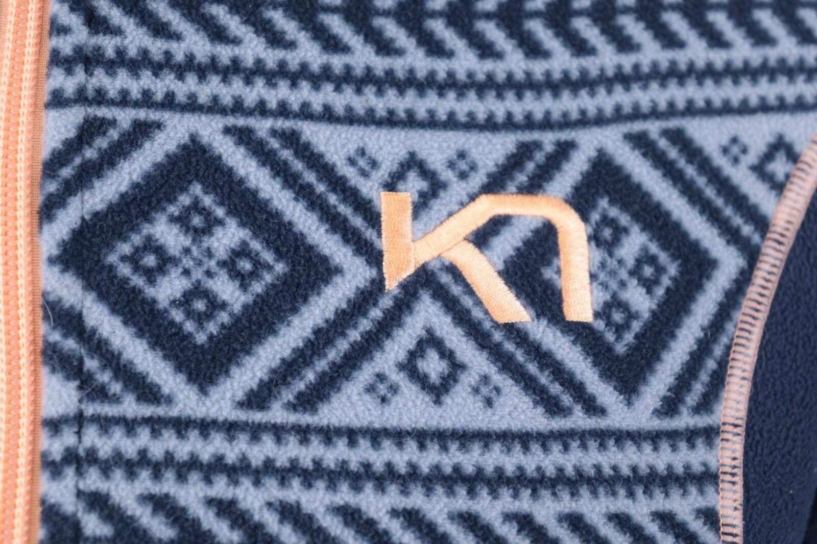 Designer Kari Traa Blue Fair Isle Full Zip Fleece Jacket Size S Size L / US 10 / IT 46 - 5 Thumbnail