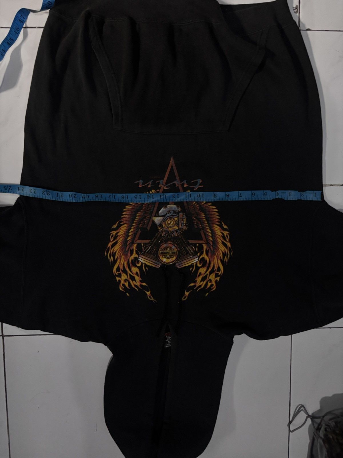 Harley Davidson 🔥RARE🔥1996s V-Twin Harley Davidson Flame Faded Black Hoodie Size US L / EU 52-54 / 3 - 11 Thumbnail