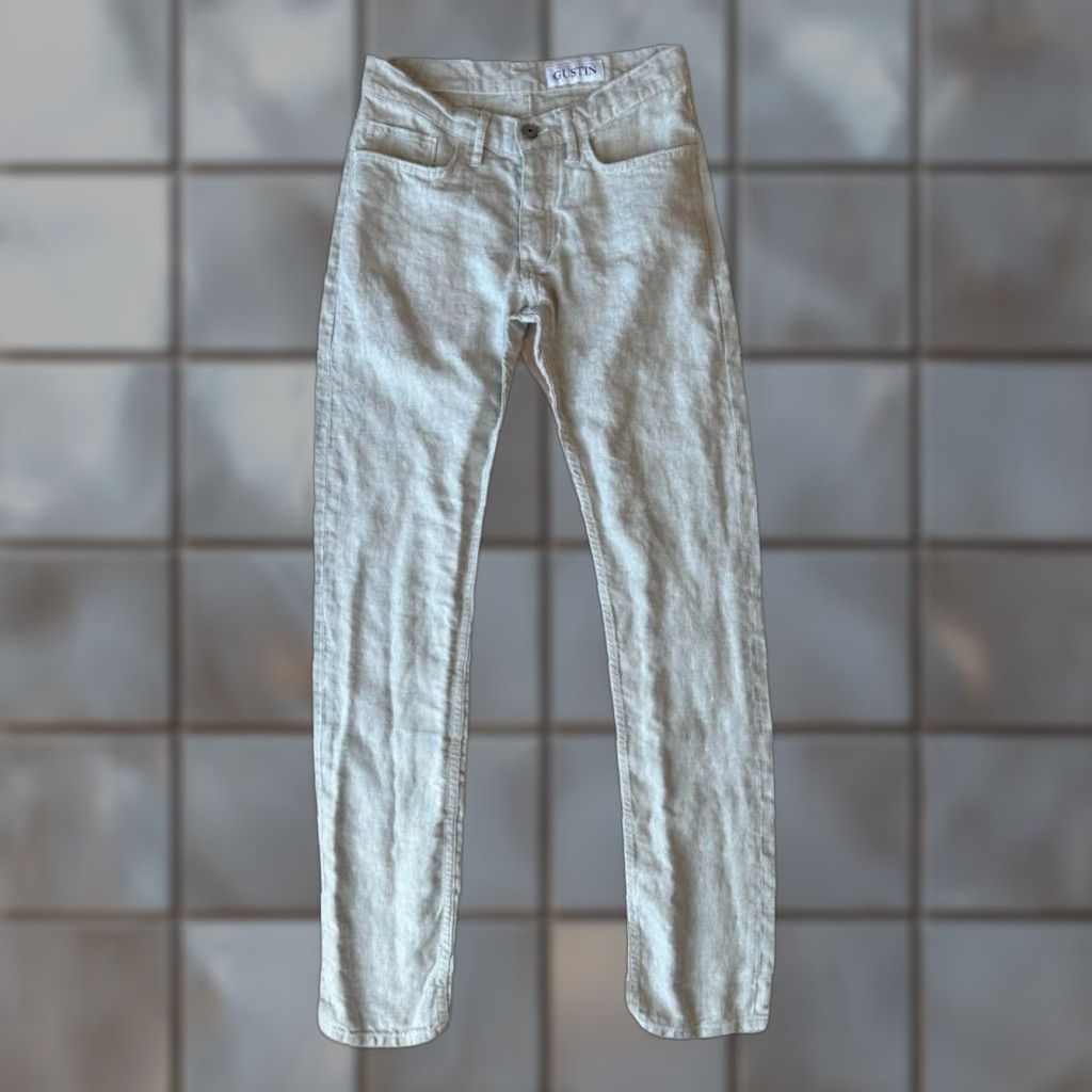 Gustin Gustin Rustic Slub Linen Pants 28 Light Beige Lightweight Minimalist New York Shirt Size US 28 / EU 44 - 1 Thumbnail