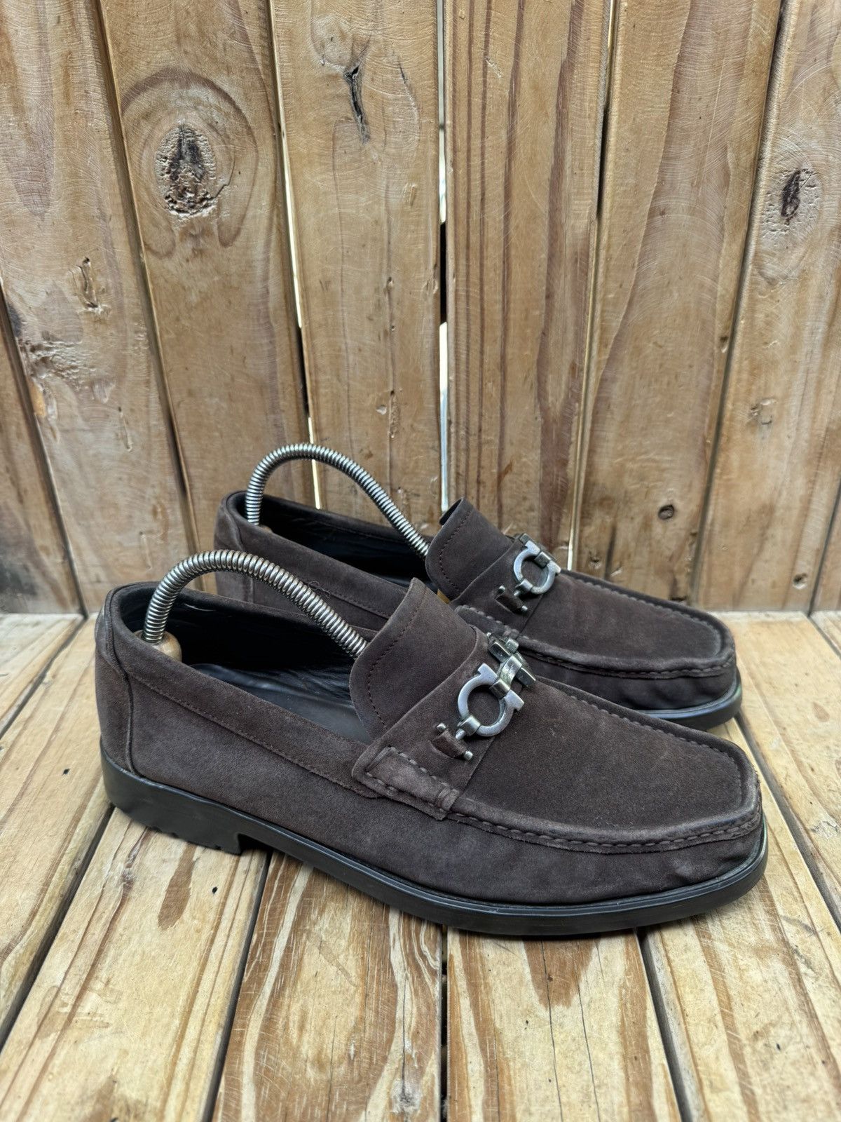 Salvatore Ferragamo Salvatore Ferragamo brown suede leather loafers EUR 42 EE Size US 8 / EU 41 - 4 Thumbnail
