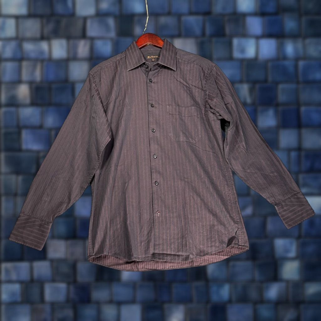 Ben Sherman Ben Sherman Shirt Mens 15 Medium Button Up Purple Stripe Cotton Pocket Size US M / EU 48-50 / 2 - 1 Thumbnail