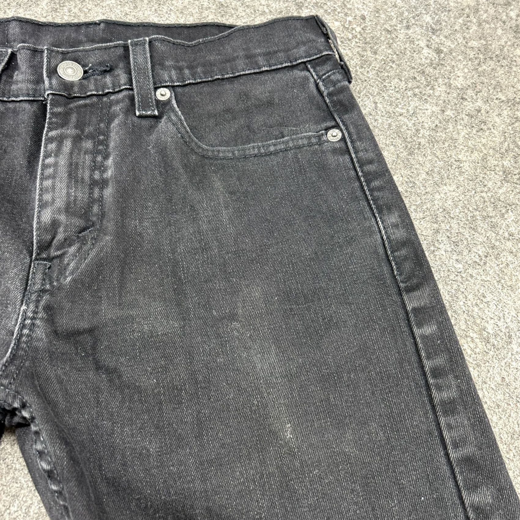 Levi's Levi's 512 Jeans Mens 28x32 Black Dark Wash Slim Fit Stretch Denim Tapered 5-Pocket Regular Rise Mid Handled Zip Button Logo Zipper 32 Inseam Size US 28 / EU 44 - 5 Thumbnail